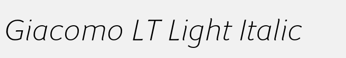 Giacomo LT Light Italic